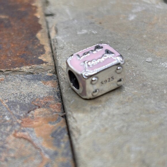Pink Suitcase Love Travel Bracelet Charm Bead -S925 Sterling Silver Fits Pandora - Picture 4 of 5